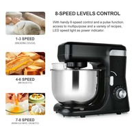 Cuisine 6.5L automatique électrique gâteau mélangeur accessoires tête acier inoxydable support mélangeur