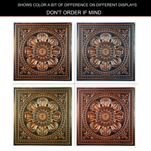 Paneles de Techo Cuadrados Impermeables con Diseño de Pintura Falsa, PVC, Estilo Artístico 3D, Cobre Tradicional, PAINTSDECOR <span class=keywords><strong>PL17</strong></span> para Cafetería o Club - Product Image 5