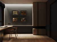 Conception d'intérieur de chambre d'hôtel de luxe moderne, plan d'étage 2D en CAD, rendu 3D, visualisation de la décoration