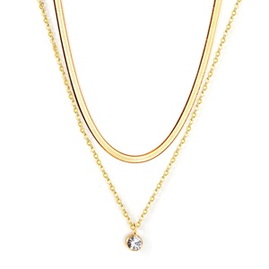 Collar con Colgante de Doble Cadena de Acero Inoxidable, Diseño 2022, Chapado en Oro de 18K con Diamantes, Estilo Hip-Hop, Joyería Moderna y Popular - Product Image 6