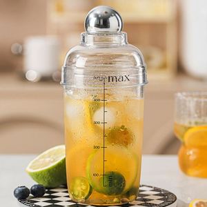 Tapa transparente Easy Demold Caja delgada Parte inferior Bola cromada redonda 500ml Barra <span class=keywords><strong>de</strong></span> plástico Coctelera <span class=keywords><strong>de</strong></span> mano con susto para beber whisky - Product Image 5