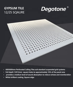 Panel de Yeso Perforado Directo de Fábrica, Construcción de Techos, <span class=keywords><strong>Precio</strong></span> de Panel de Yeso, Techos de <span class=keywords><strong>PVC</strong></span> con Orificios Cuadrados - Product Image 2