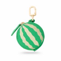 Porte-monnaie mini en cuir PU personnalisé en forme de pastèque, avec fermeture éclair, pendentif pour sac, porte-clés, petit portefeuille, breloque pour femme