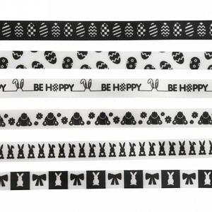 Ruban en satin imprimé lapin et œuf de Pâques, 1 cm x 10 yards, pour emballage cadeau et faveurs de fête - Product Image 2