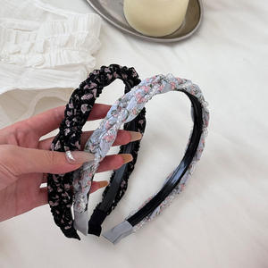 Serre-tête élégant en perles de cristal tressé, accessoires capillaires raffinés pour femmes, mariage - Product Image 2