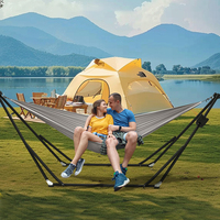 Hamac portable avec support, capacité 440 lb, installation instantanée, pour extérieur, patio, robuste, pliable, avec support