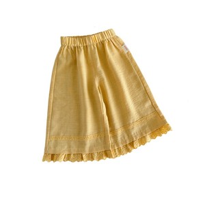 TongXingYuan Girls Pants Cotton Solid Color <b>Elastic</b> Waist Wide Leg Flared <b>Skirt</b> Style Childrens Summer Pants - Product Image 5