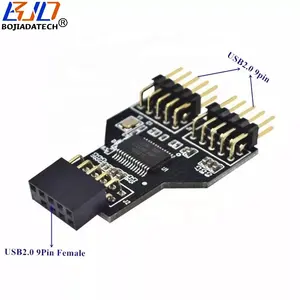 האם USB 9Pin ממשק כותרת ספליטר 1 עד 2 כבל מאריך מתאם 9 פינים USB2.0 רכזת עבור RGB מאוורר BT