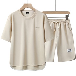 Tuta Casual moda estiva a maniche corte traspirante ad asciugatura rapida <span class=keywords><strong>vestiti</strong></span> con motivo stampato tuta da ginnastica da uomo - Product Image 5