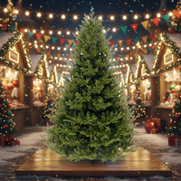 Sapin de Noël Artificiel de Luxe Premium 180cm avec Support Métallique et Éclairage LED, Résistant aux Flammes, Haute Qualité