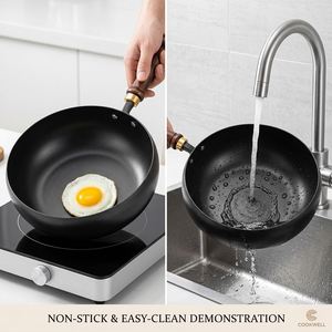 Poêle à frire antiadhésive en fer forgé à la main avec casserole à lait en métal, durable et facile à nettoyer - Product Image 2