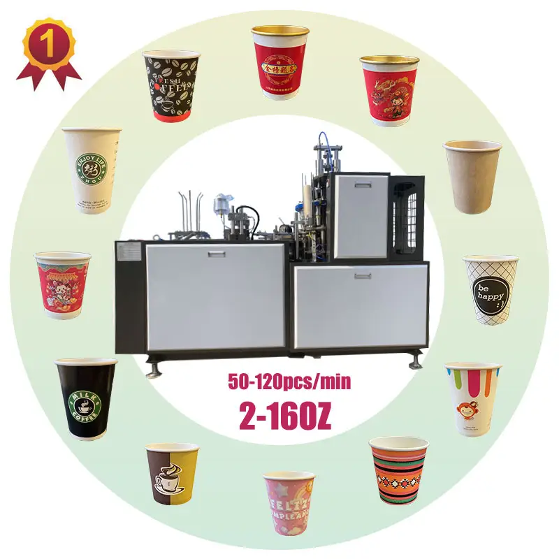 Prix usine en gros vitesse moyenne double PE enduit une fois machine à tasses à café en papier