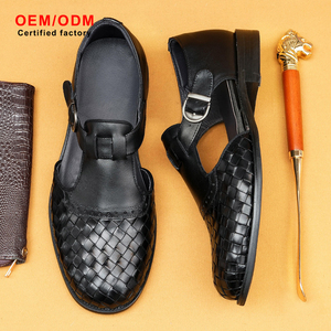 Sandales habillées Oxford en cuir de vachette OEM personnalisées, confortables, respirantes, imperméables, résistantes aux chocs, à bout pointu, avec boucle tressée à la main - Product Image 3
