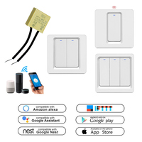 Interrupteur intelligent Wifi LEDEAST DS-102-3JL à commande vocale, télécommande sans fil, pas besoin de neutre, interrupteur intelligent Zigbee pour éclairage