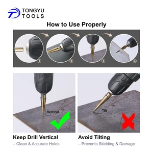 5pcs hss צעד מקדחה סט קצת, 1/8 "כדי 1-3/8" tri flats shank unibit עבור יריעות מתכת דק אלומיניום עץ פלסטיק diy - Product Image 5
