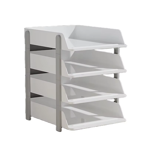 Porte-documents A4 à <span class=keywords><strong>3</strong></span> niveaux, support de rangement de fichiers de bureau, multifonctionnel et facile à assembler, support de rangement en plastique pour le bureau et les études - Product Image 2