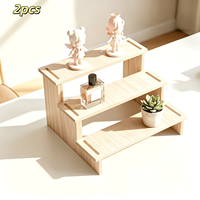 Étagère en bois à trois niveaux de type échelle pour l'organisation de la cuisine, le rangement de bureau et le rangement des épices, présentoir en bois