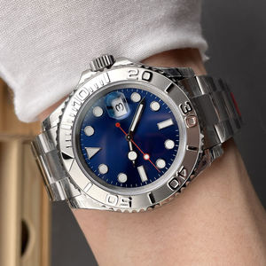 Montre mécanique de luxe en acier inoxydable avec cadran en cristal saphir à motif grille à trois couches, résistance à l'eau 3 BAR - Product Image 4