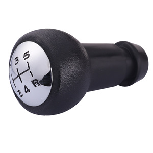 Pomo de palanca de cambios de coche, cuero negro, 9,87 cm, ergonómico, para Peugeot 307 Citroen - Product Image 3