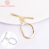 Fermoirs à bascule irréguliers en laiton plaqué or 24 carats de haute qualité, en forme de O, pour bracelets, accessoires de bijoux DIY