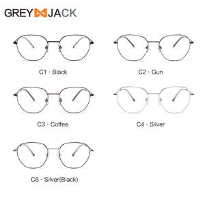 Nouvelles lunettes optiques géométriques artistiques, monture métallique complète, anti-UV, unisexe, style britannique européen Me2007 - Product Image 5