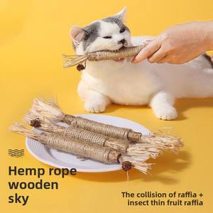 Explosiones de madera Polygonum Gall Fruit & Lafite Grass Grinding Stick Self-Hi Gnaw Juguete interactivo para gatos - Product Image 3