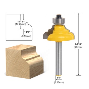 Bits de enrutador Ogee clásicos, cortador de moldeo de madera, doble perfil Ogee, moldura de bordes, rodamiento guiado, vástago de <span class=keywords><strong>1</strong></span>/4" - Product Image 2
