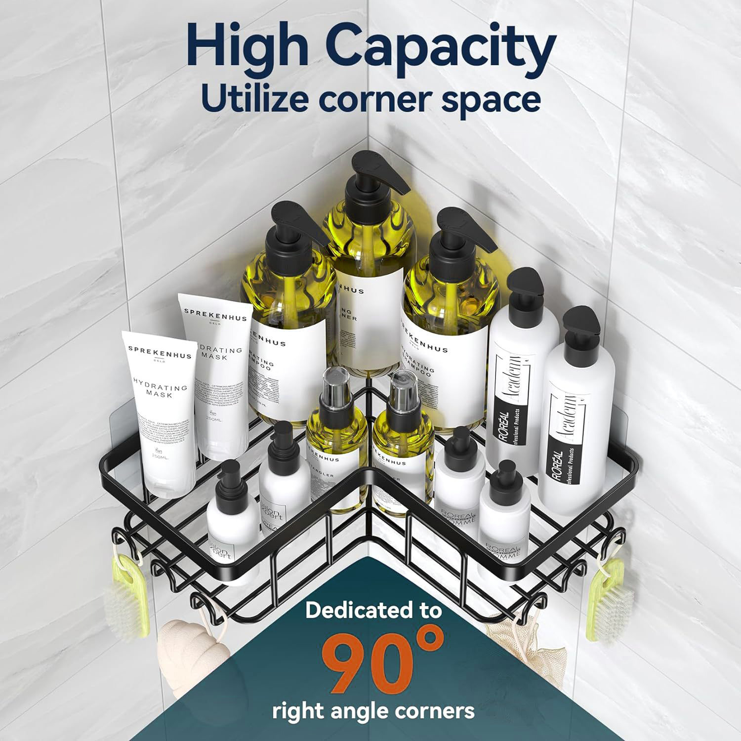 Étagère de douche d'angle en acier inoxydable 304, support organisateur