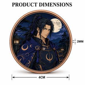 Moneda Coleccionable Japonesa de Cobre Fino .999 de 1 Oz, Medallón Conmemorativo Personalizado con Retrato de <span class=keywords><strong>Guerrero</strong></span> <span class=keywords><strong>del</strong></span> Santuario Iluminado por la Luna, Venta al por Mayor - Product Image 5