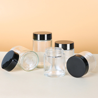Odeur proof1oz 2oz 3oz 4oz 6oz 8oz 12oz 16oz fleur vide clair contenant large bouche bocal en verre résistant aux enfants avec bouchon