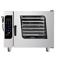 Komersial industri elektrik 6 baki tombol Oven konveksi uap jenis baja antikarat antilengket untuk penggunaan roti