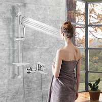 Acier inoxydable chromé 201 colonne de pluie exposée barre coulissante ensemble de douche pour salle de bain