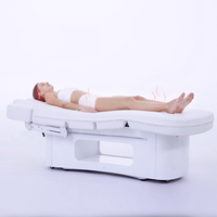 Table de massage électrique avec lumière LED d'ambiance pour salon de beauté, lit de spa multifonctionnel à 4 moteurs, chauffage réglable