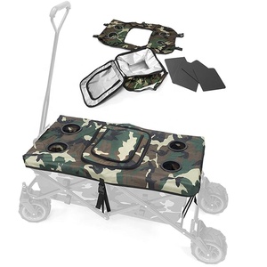 Chariot pliable d'extérieur avec glacière intégrée et porte-gobelets pour la plage - Product Image 1