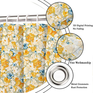 Floral aquarelle Boho fleur salle <span class=keywords><strong>de</strong></span> bain <span class=keywords><strong>rideau</strong></span> abstrait belle esthétique <span class=keywords><strong>baignoire</strong></span> décor <span class=keywords><strong>tissu</strong></span> lavable en Machine <span class=keywords><strong>rideau</strong></span> <span class=keywords><strong>de</strong></span> douche - Product Image 4