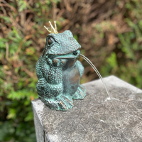 Statue de fontaine d'eau de Prince de grenouille de bronze de jardin extérieur pour la piscine