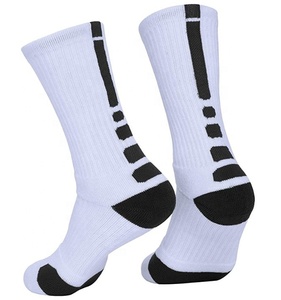 <span class=keywords><strong>Chaussettes</strong></span> de basket-ball athlétique élite coussinées blanches vierges avec logo personnalisé en gros - Product Image 1