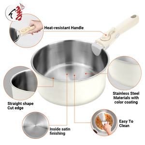 Batterie de cuisine antiadhésive <span class=keywords><strong>poignée</strong></span> détachable/<span class=keywords><strong>amovible</strong></span> 10 pièces ensemble de casseroles et poêles en acier inoxydable à induction de cuisine - Product Image 4