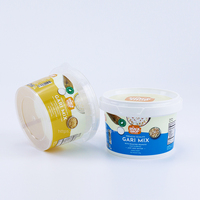 Contenants en plastique PP imprimés avec logo pour yaourt, pots de 250g, 500g, 1kg, emballages pour crème glacée avec couvercle – Vente en gros