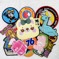 Patch brodé en chenille scintillante, motif cœur d'amour et visage souriant, rose, personnalisé, grand format, à thermocoller, avec sequins en chenille