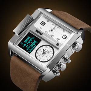SKMEI 1391 Marque Or Grand Cadran 3 Fois Montres Hommes De Luxe Inoxydable Montre Numérique - Product Image 3