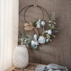 Couronne de fleurs artificielles à double anneau Entalin, décoration murale, bouquet de mariage, décoration intérieure CF01075 - Product Image 2