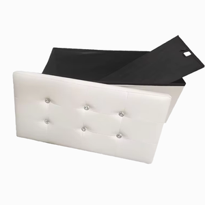 Pouf de rangement pliable en similicuir de 76 cm (30 pouces), grand banc ottoman, <span class=keywords><strong>coffre</strong></span> de rangement pour salon et chambre <span class=keywords><strong>à</strong></span> coucher - Product Image 3