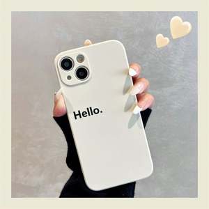 เคสโทรศัพท์สีดำขาวเรียบง่ายสำหรับ iPhone 15 14 13 11 12 16 Pro Max XS 13Mini X XR Plus SE  วัสดุซิลิโคนแบบนิ่ม - Product Image 2