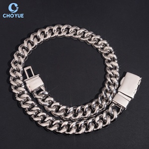 Big Size 18mm Heavy Mosaic Setting Moissanite Cuban Link <b>Chain</b> Necklace Rhodium Plated Solid 925 Silver Hiphop <b>Iced</b> <b>Out</b> Jewelry - Product Image 6