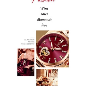 Relojes POEDAGAR para Mujer, Reloj de Pulsera de Cuarzo a Prueba de Agua, de Acero Inoxidable Color Oro Rosa, Regalo para Novia - Product Image 5