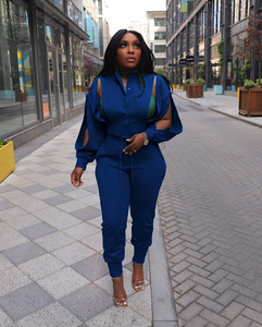 Conjunto de Dos Piezas para Mujer, Estilo Urbano, Color Sólido, Cárdigan de Manga Larga <span class=keywords><strong>con</strong></span> Aberturas y Pantalones - Product Image 4