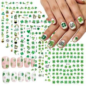 Neue Vierblättrige Kleeblatt-Nagelaufkleber Frische Glücksbringende Kleine Blatt-Nagelsticker - Product Image 1