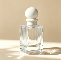 Flacon de parfum vide en verre transparent rechargeable avec vaporisateur pour emballage cosmétique