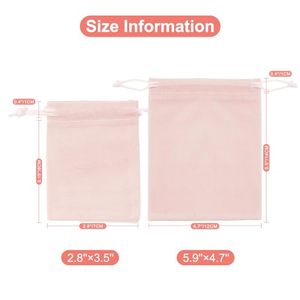 Pochettes à bijoux rectangulaires en velours doublées, sacs cadeaux réutilisables à cordon pour femmes, pour ranger les bijoux et les petites babioles - Product Image 2